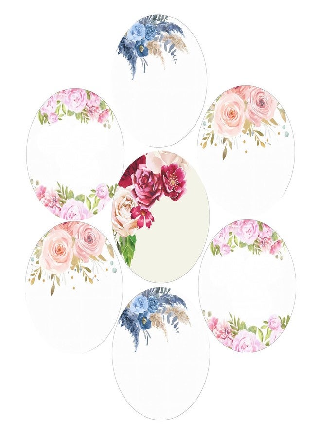 SLGIFT Vinyl Round Floral Theme Sticker, Self-Adhesive Vinyl Stickers, 40 Pieces, 2 x 2 Inches Round Sticker, 4 Unique Designs, R152 - Image 1